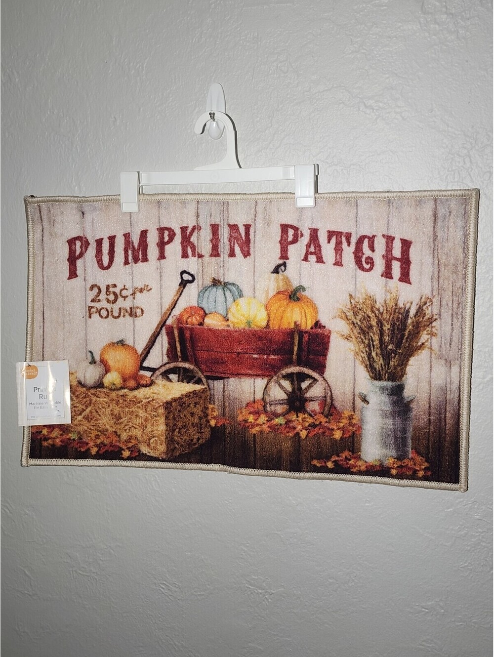 Perfect Harvest “pumpkin Patch” Fall Thanksgiving Rug Lightweight 17”x27”